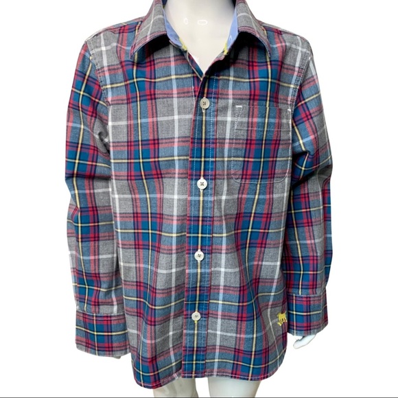 MINI BODEN Plaid Button Front Shirt Cotton Preppy Casual Colorful Size 5/6Y - Picture 13 of 15